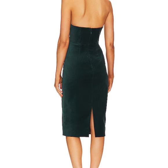 BCBGMAXARIA REVOLVE WOMEN'S VELVET BUSTIER STRAPLESS DRESS - 6 - BLACK - Picture 6 of 7